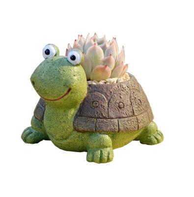 China Cartoon Animal Resin Pots Ornaments Bonsai Plant Ornaments Turtle Plant Pot Flowerpot Garden Planter Bonsai Plant Stand Customized Succulent Stand For Garden for sale