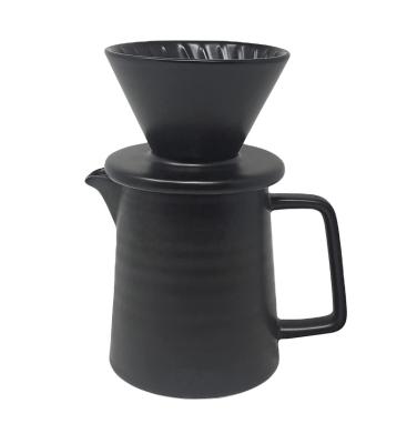 China Matte Black Ceramic Coffee Dripper Home Filter Hand Drip Coffee Brewer Ceramic V60 Stocked Drip Device for Coffee Maker for sale