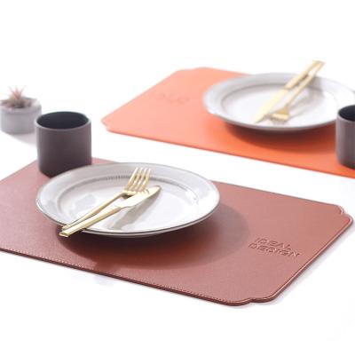 China Manufacturers Viable Competitive Price Wholesale Genuine Leather Dining Table Coaster Heat Resistant Place Mats for sale