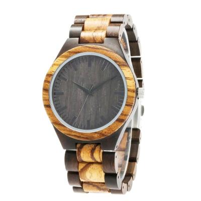 China Non-Specific Zebra Black Sandalwood Watch Personalized Wooden Quartz Watches Gift For Husband for sale