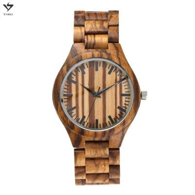 China Top Wholesale Zebra Wood Handmade Watch Factory Non-Specific Eco-Friendly Wrist Watch for sale