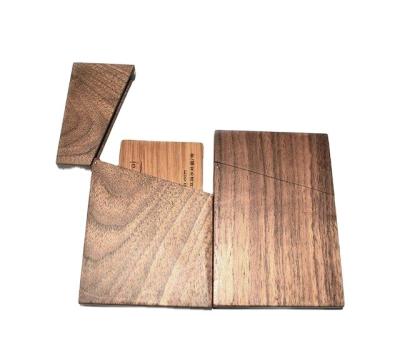 China Wholesale Customized Europe Business Card Holder Walnut Wooden Card Case With Magnetic Closure for sale