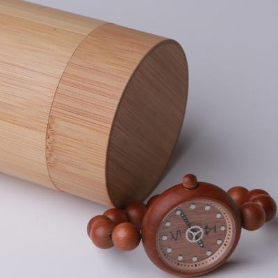 China Non-Specific Wooden Bamboo Simple Watch Case Wrist Watch Cylinder Box Travel Organizer for sale