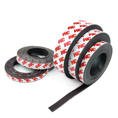 China 3M Rubber Double Side Strong Self Adhesive Neodymium Magnetic Tape Industrial Fridge Magnet Customized Flexible Magnetic Strips Roll for sale