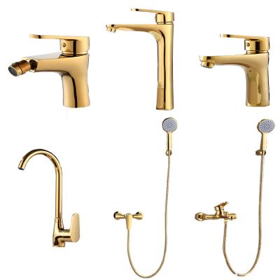 China Thermostatic Faucets Black Gold Brass Hot and Cold Bathroom Kitchen Basin Faucet Series High End Faucet for sale