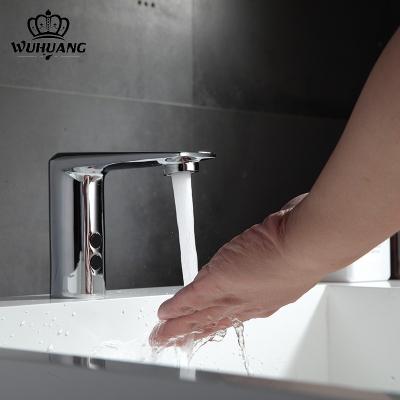 China Sense Faucets Sing Handle Infared Automatic Bathroom Sensor Faucet Mordern Smart Brass Basin Faucets Sense Faucets Single Hole No Handle Hotel for sale