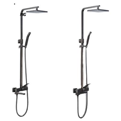 China Hot Sale Bathroom Thermostatic Sliding Bar Rainless Shower Sets With Single Handle for sale