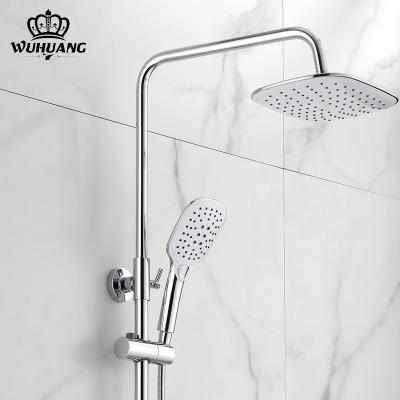 China Without Slide Bar Smart Washroom Wall Mounted Hot Cold Water Mixer Rainfall Shower Set for sale