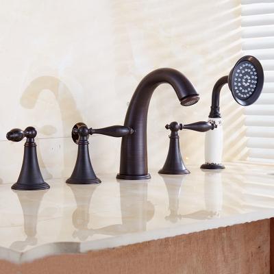 China Modern Brass Double Lavatory Basin Mixer Tap Lever Split Lavatory Faucet for sale