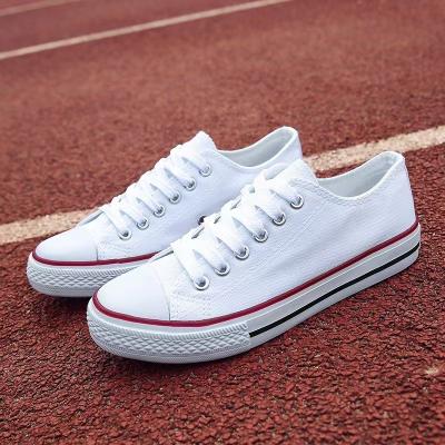 China Recyclable Wholesale Women Shoes Low Price Chinese Custom Canvas Shoes Free Sample All White Classic Star Style Cheap Lace Up Canvas Shoes for sale