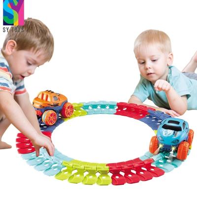 China Variable Slot Toy SY and Flexibility Track Toy 4 Track Colors No Derailment Interchangeable Different Car Shells Slot Toys for sale