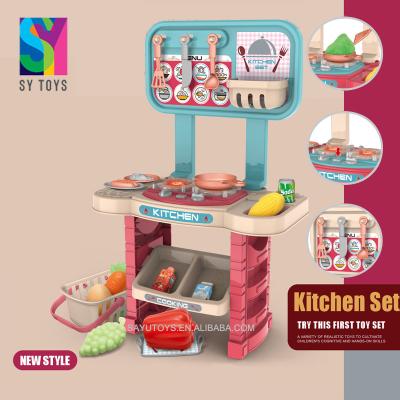 China Cooking Table Kitchen Toi Toys For Kit Kids SY Hot Selling Amazon Pretend Preschool Plastic Cooking Kitchen Play Room Table Toi Toys For Kit Kids for sale