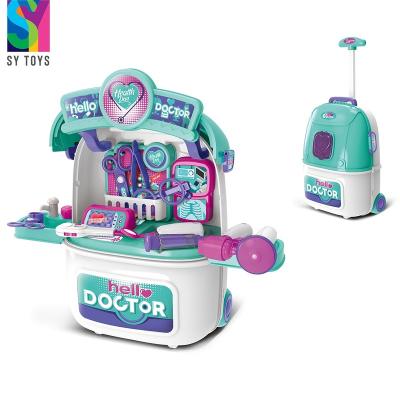 China Funny Doctor Plays Set SY 3 IN 1 Box Doctor Toys Suitcase Medicine Educational Toys Set Doctor Trolley Toys for sale