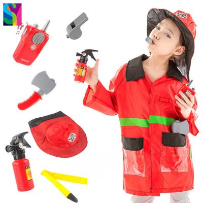 China SY Juguetes Para Ninos Kids Rple Game Firefighters Pretend Game Costume Fire Cosplay Cloth Cosplay Toy 170540/170539/170538/170537/130686 for sale