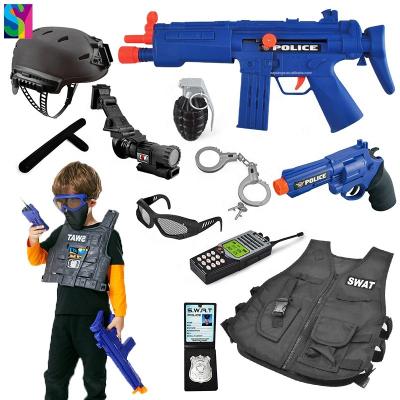 China Hot Sale SY Juguetes Para Ninos Halloween Dress Up Toys Kids Pretend Role Play Kit Halloween Dress Up Officer Costume Gun Police Sets Toy for sale