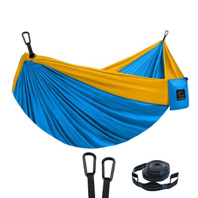 China Large Lightweight Parachute Camping Swing Single Portable Hammocks With 2 Tree Straps for sale