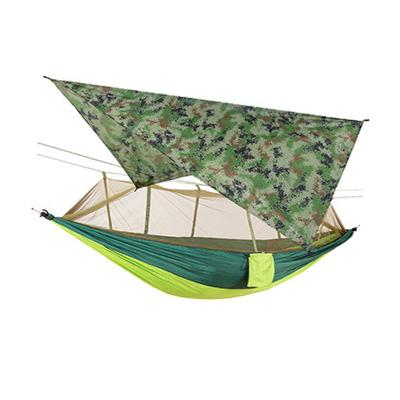 China Lightweight Adjustable Hammock With Mosquito Net Hammock Outdoor Camping Swings With Well Designed Pockets for sale