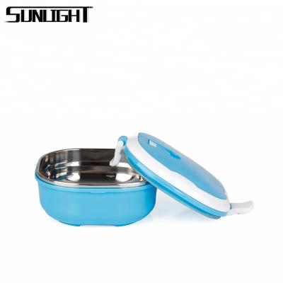 China Freshness Preservation Square Lunch Box Stainless Steel Single Layer Blue Food For Keep Warmer for sale