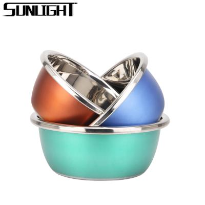 China Sustainable Color Kitchen Food Sink Stainless Steel Sauce Bowl With 3pcs for sale