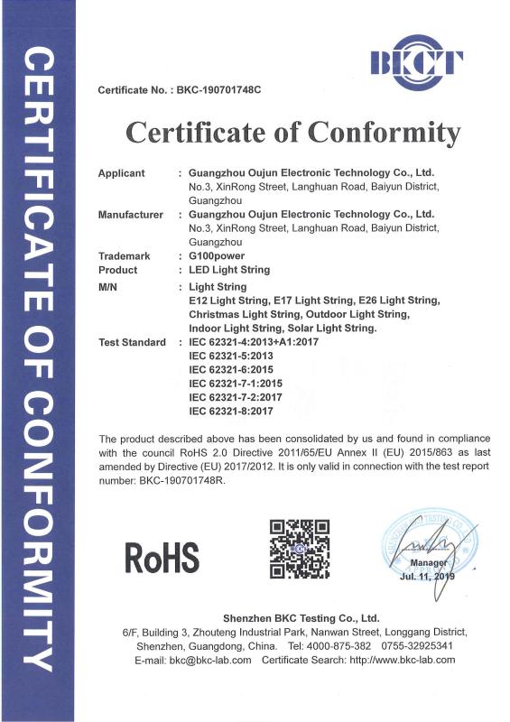 RoHS - Guangzhou Oujun Electronic Technology Co., Ltd.