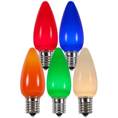 China Opaque C9 LED Bulbs Popular Style On Amazon Ceramic Style Dimmable C9 LED Smooth Opaque Multicolor Bulb for sale