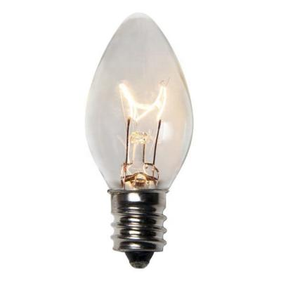 China Christmas Soft Finish Warm White Clear Incandescent C7 Replacement Bulb 5 Watt 130 Volt Rated for sale