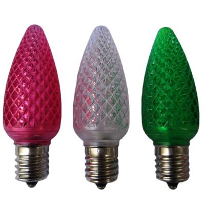 China Christmas Light Faceted Shatterproof Acrylic Turquoise Light Bulbs Turquoise C9 LED Outdoor Christmas Lighting Outdoor Decor for sale