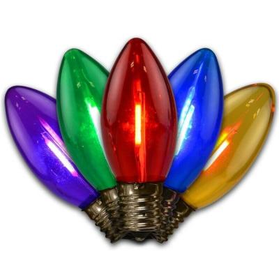 China C9 LED Filament Bulb Holiday Light Bulb Edison Style C9 LED Light Bulb Colorful Transparent Smooth Translucent Multicolor For Indoor Outdoor Christmas Decor for sale