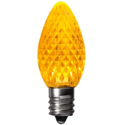 China SMD C7 LED Bulb Faceted Finish Water Resistant IP65 Rated C7 LED Faceted Retrofit Christmas Bulbs Gold Color for sale