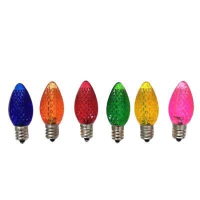 China Outdoor Christmas Tree Light Bulbs C7 LED Christmas Light Bulb Replacement Faceted Finish for sale