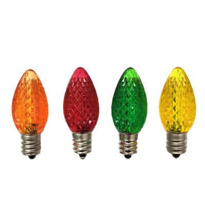 China Colorful C7 LED Bulb Chrismtas Faceted 120Volt 0.8 Watt Dimmable C7 LED Christmas Bulb E12 Candelabra Base for sale