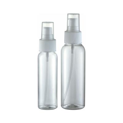 Cina 60 ml 120 ml Bottiglia di pompa a spruzzo rotonda 2 oz Bottiglia di pompa a spruzzo PET trasparente in plastica in vendita