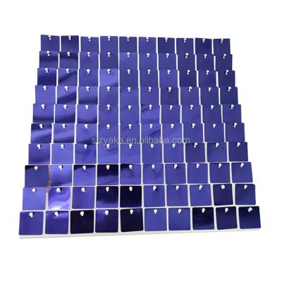 China 7*7ft Shimmer Sequin Panels Wall Package Wedding Panel Events Backdrop Instant Clear Mirror Dark Blue Wall for sale