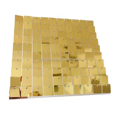 China Flash For USA 50 Piece Panel Package Wedding Events Backdrop Gold Light Shimmer Sequin Panels Clear Wall for sale