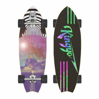 China 70*50mm wheel adult surfskate lightning rolls surfskate bag surfskate 7 ply maple skateboard land surfboard for sale