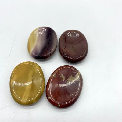 China Wholesale 45mm Colorful Natural Worry Stone Crystal Gemstone Thumb Stone Mookite from Europe for Healing for sale