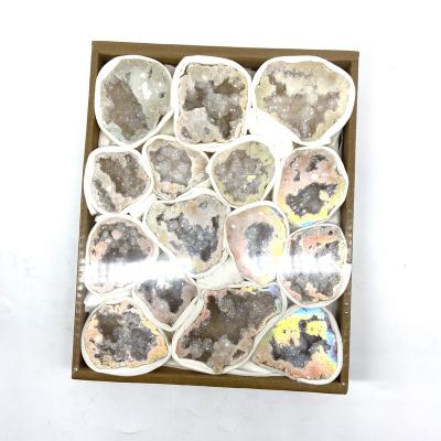 China Europe Hot Sale Angel Aura Crystal Druzy Agate Geodes Stones Box For Reiki Decoration for sale