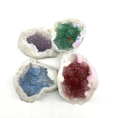 China China Aura Druzy Agate Geodes For Home Wholesale Natural Healing Colorful Decoration for sale