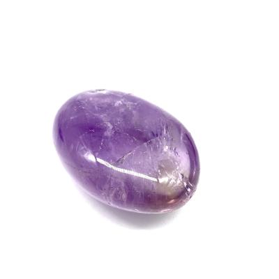 China China Wholesale Cheap Price Crystal Clear Amethyst Palm Stone Natural Oval For Gift Ornaments for sale