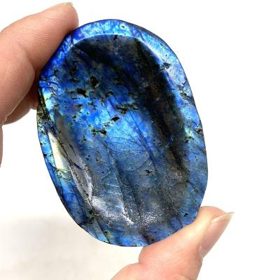 China Europe Hand Carved Gemstone Labradorite Ashtray Natural Showy Quartz Crystal Bowl Dish for sale