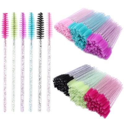 China Wholesale Disposable Magic Wands Lash Brush Pink Black Mascara Spooly Applicator Eyelash Makeup Eyelash Extension for sale