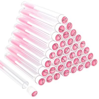 China Eyelash Makeup Customized Micro Eyelash Cleaning Brushes Tube Mini Disposable Nylon Mascara Wands Rose Gold Lash Extension Brush for sale