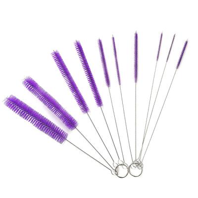 China 10 Pcs Straw Cleaning Brush Nylon Cleaning Bottle Brush Tube Washing Extra Long Viable Kit Tool Reusable Remover In Different Size for sale