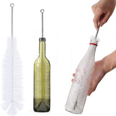 China Water Bottle Stream Soda Brush Bottle Narrow Handle Plastic Free Eco Friendly Sisal Sustainable Wide Mouth Water Bottle Scrub Cleaning Brush for sale