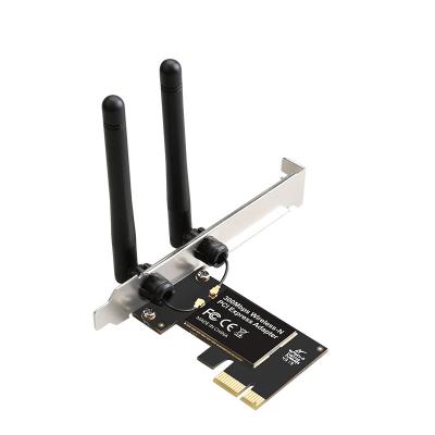 China Desktop 300M Wifi Adapter PCIe to Wifi Dongle Wireless Network Card with Realtek 8192 PCI Express NIC for sale