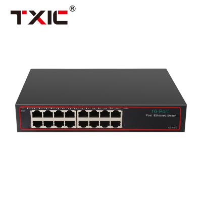 China LACP 16ports 10/100mbps Vlan Switch 3.2Gbps L2 100m Network Switch Supports for sale