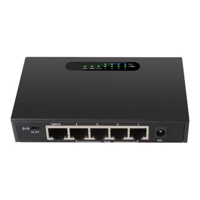 China CCTV IP Camera 5 Gigabit Ethernet PoE Switch 4 Left Port 1000M PoE For IP Camera for sale