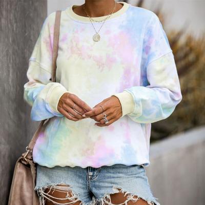 China Wholesale Autumn Spring Women Fashion Anti-wrinkle Tie Die Long Sleeve Hoodie for sale