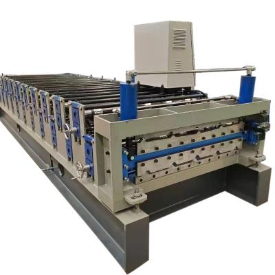 China Hotels Low Price Double Layer Metal Tr5 High Quality Steel Iron And PPGI Trapezoidal Corrugated Coil Sheet Roll Forming Machine for sale