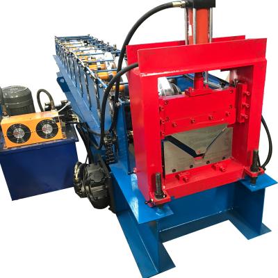 China Full Automatic Cold Color PPGI Metal Roof Steel Ridge Tile Cold Roll Former Gutter Top Roll Forming Machine With PLC Computer Control for sale